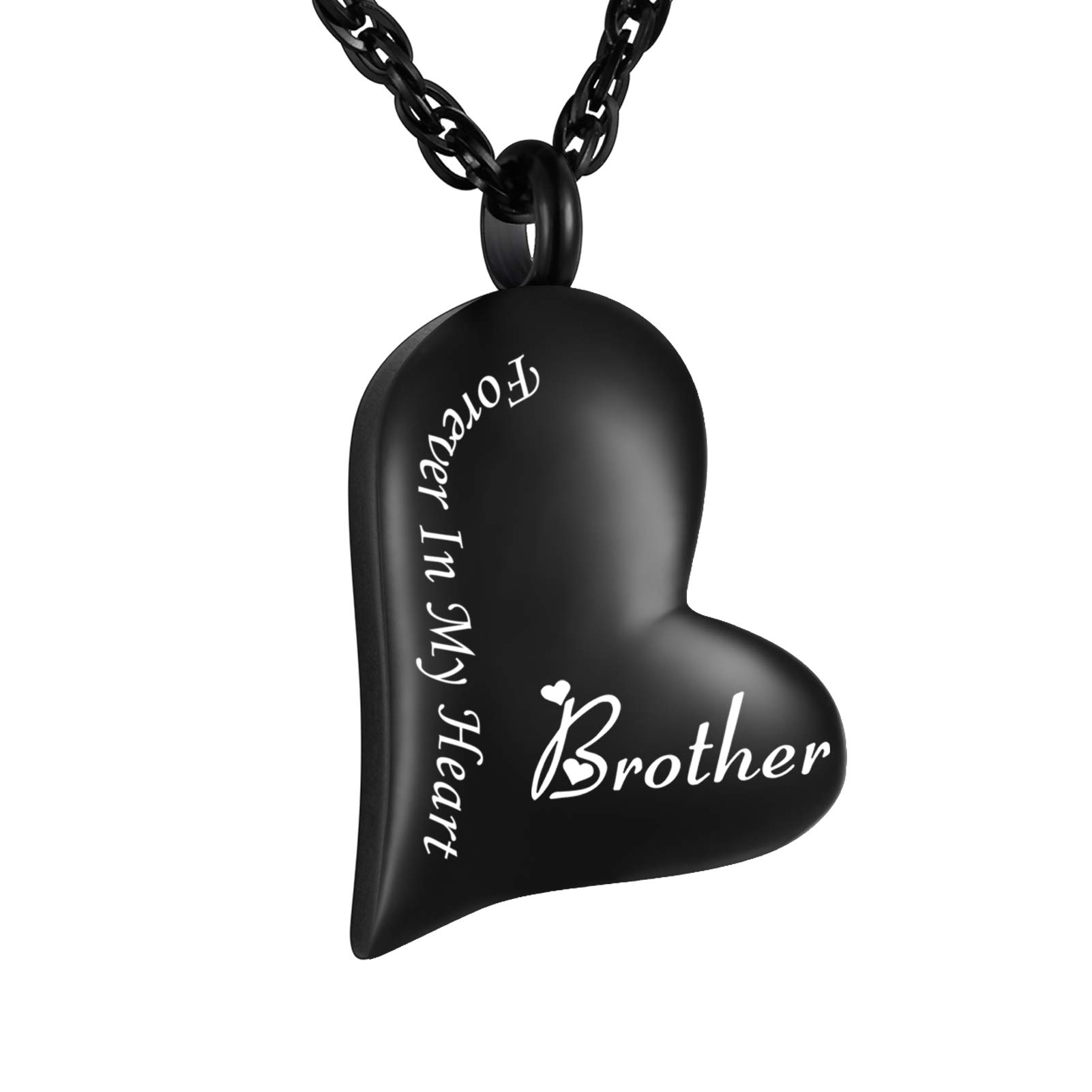 XIUDA Urn Necklace for Ashes Forever in My Heart Pendant Cremation Necklace Stainless Steel Ashes Jewelry for Dad Mom