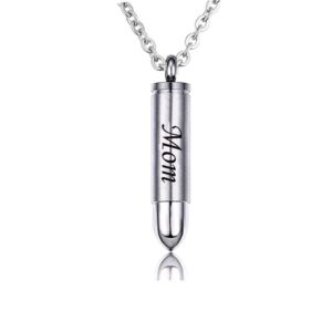 MEMORIALU Celtic Cross Bullet Urn Necklaces for Mom Ashes Women Cremation Jewelry Stainless Steel Keepsake Memorial Pendant for Mother