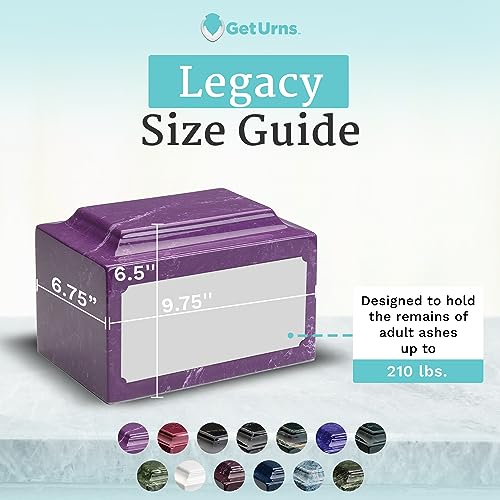 GetUrns – Legacy Cultured Marble Urn by Mackenzie, Adult Size Cremation Urns, Custom UV Printed Burial Urn for Ashes, 210 Cubic Inch Cemetery Urns for Ashes, Butterfly, Amethyst