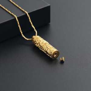 QGJNSGC Cylinder Urn Necklace for Ashes for Women Men Sunflower Cremation Jewelry Vial Memorial Pendant