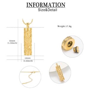 QGJNSGC Cylinder Urn Necklace for Ashes for Women Men Sunflower Cremation Jewelry Vial Memorial Pendant