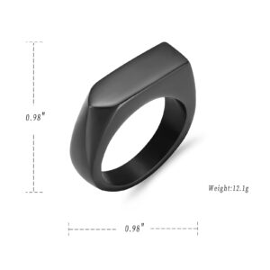 XSMZB Cremation Rings for Ashes Simple Square Band Ring Keepsake Arrow Band Finger Ring Holder Ashes for Pet Human Memorial Urn Ring for Men Women (Black,9)