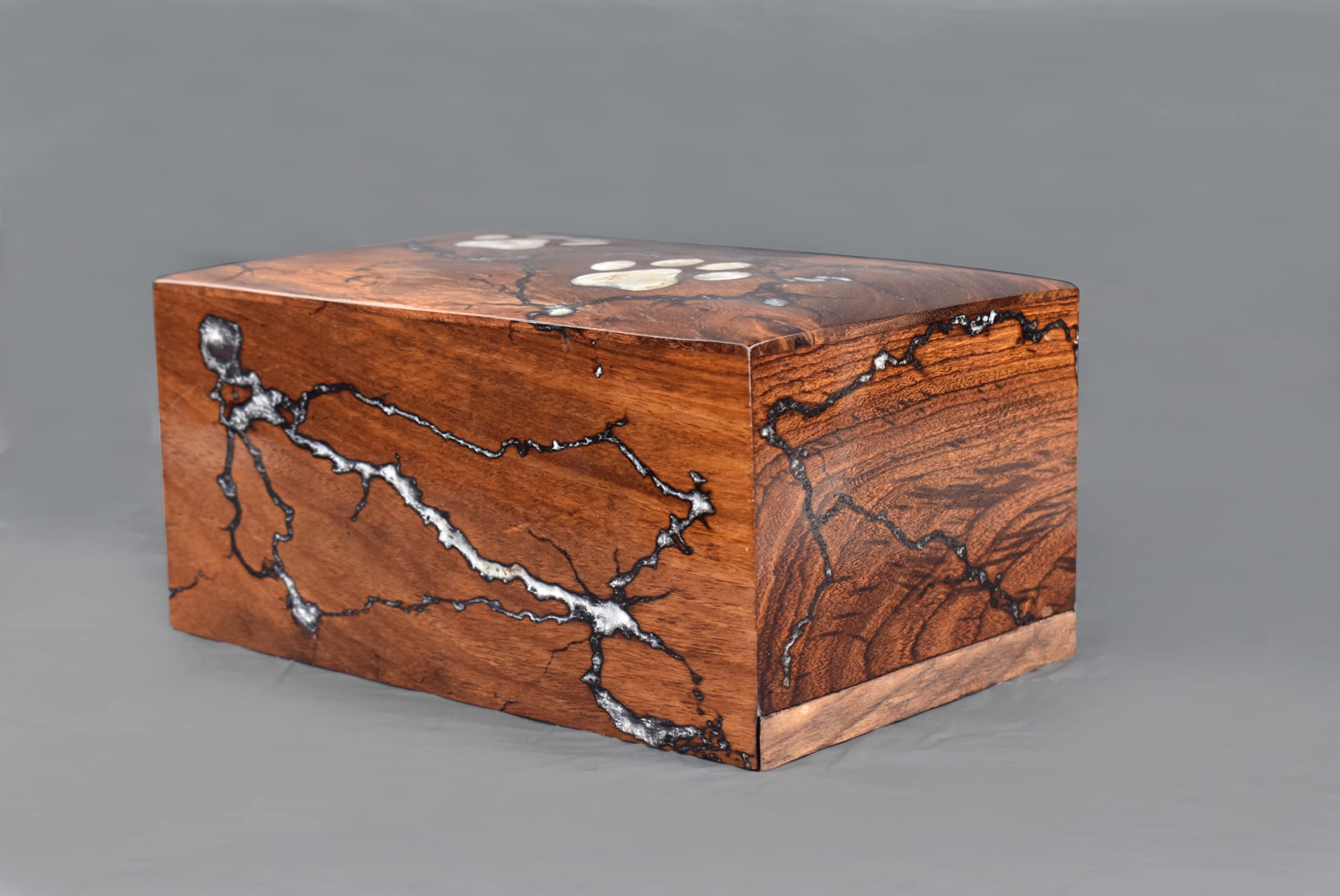 Lichtenberg Figure Urn for Human Ashes Rosewood and Resin Cremation urn Burial Urn Box Adult Large Funeral Ashes Urn for Adults up to 250 CB Active (Only Lichtenberg)