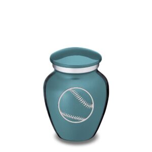 geturns keepsake embrace baseball cremation urn (teal)