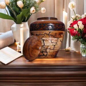 Best Urn for Human Ashes Large Wooden urn for Cremation Adult urn Box for Ashes Personalized Wooden urn Burial urn for Funeral Wood Box (Small Hold up to 60 LBS, No Personalized)