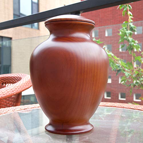 Elegant Wood Vase Urns for Human Ashes Adult Male/Female,for Adults up to 200lbs,Burial Cremation urn for Funeral