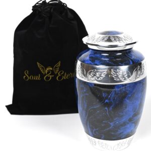 soul and eternity cremation urns for adult ashes decorative urns aluminum & brass metallic urns for human ashes medallion engravable urns for ashes keepsake urns for human ashes with velveteen bag