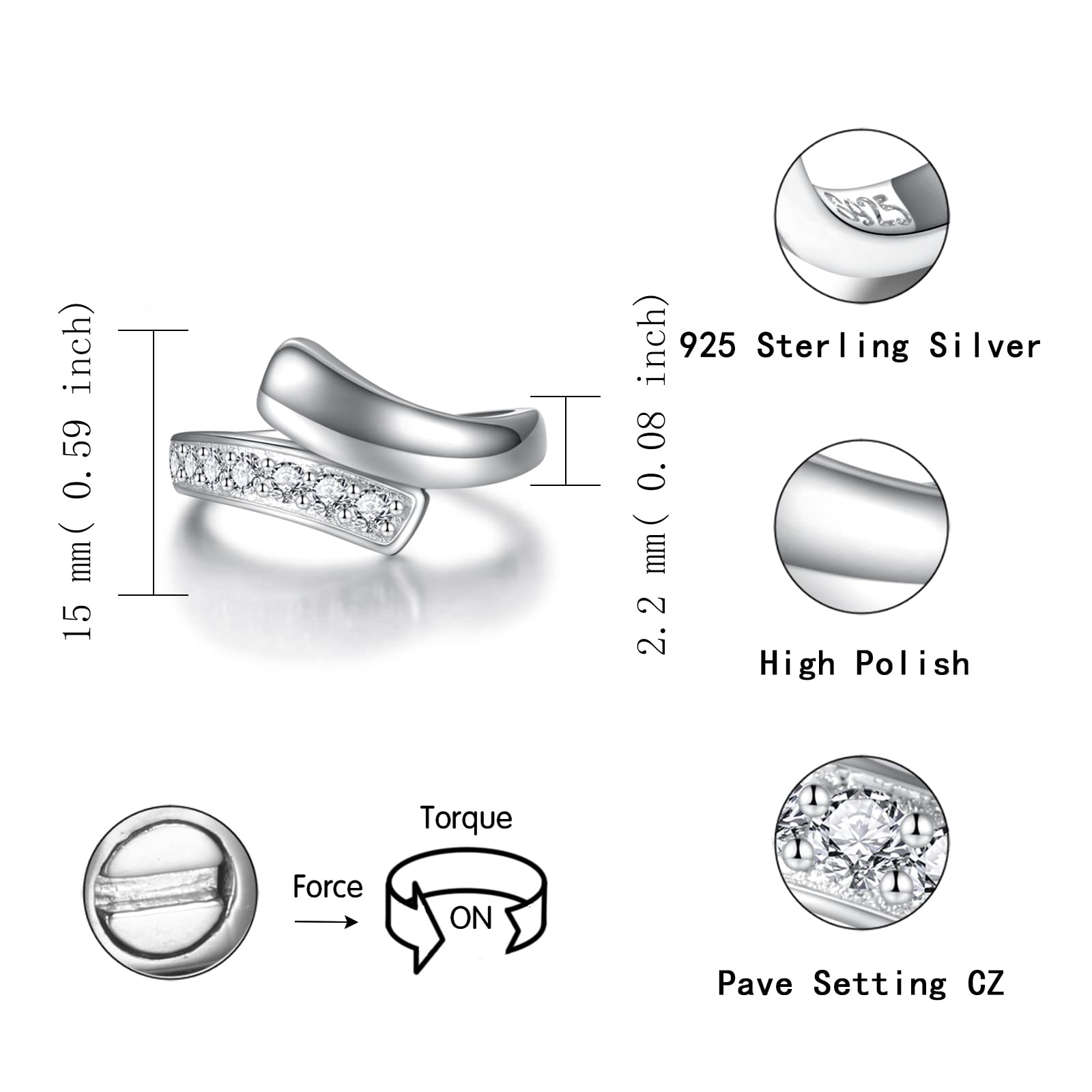 Sterling Silver Urn Ring for Ashes: Women Cubic Zirconia Ash Ring Memorial Cremation Jewelry Bereavement Keepsakes Gift for Loss of a Loved One (Size 6)