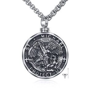 yfn saint michael urn necklace for ashes sterling silver religious protector cremation pendant st michael archangel jewelry gifts for women men
