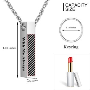 abooxiu Cube Urn Necklace for Ashes Cremation Jewelry/Keychain for Ashes Stainless Steel Memorial Keepsake Pendant for Men Women Pets- With Me Always