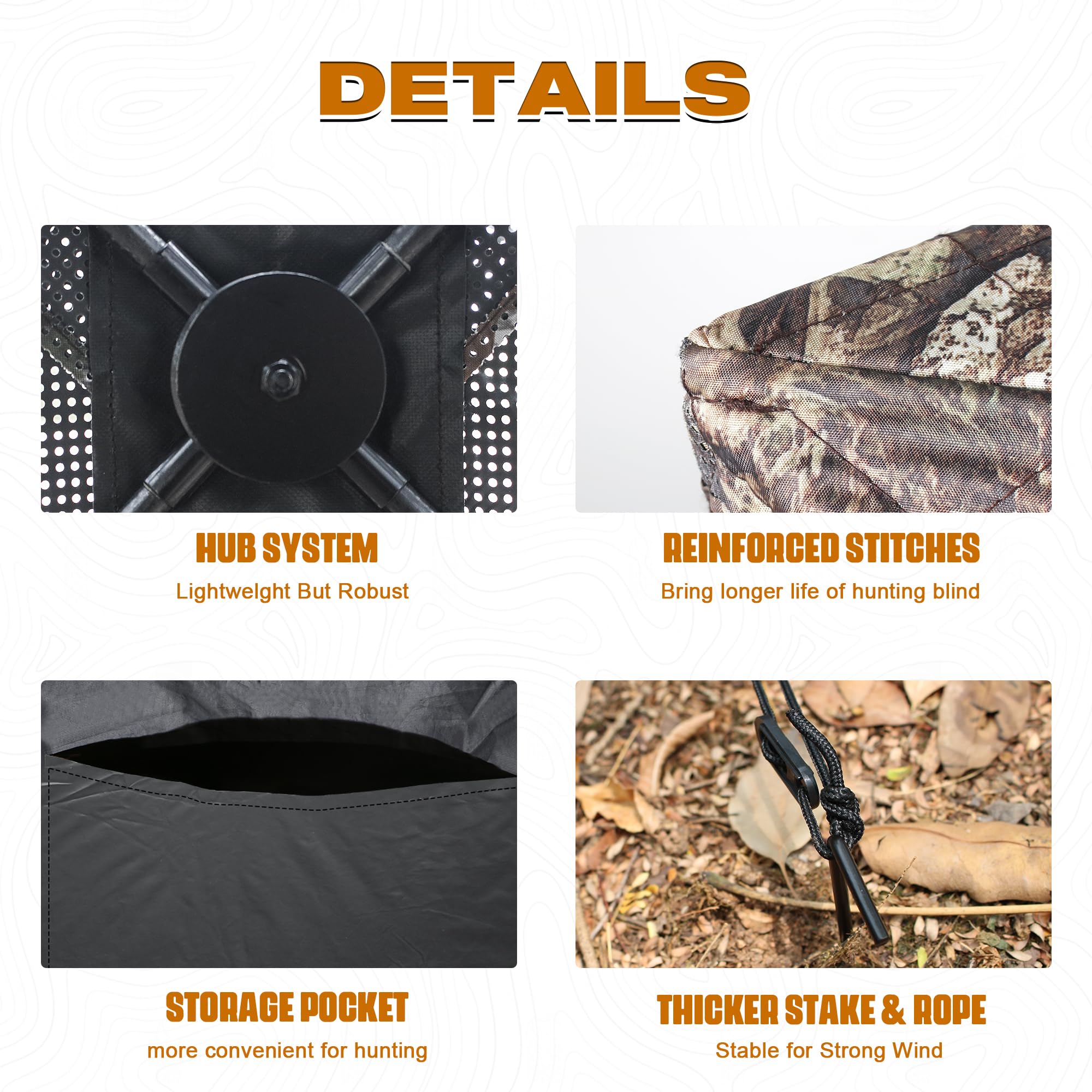 T-Shape Hunting Blind 2-3 Person with Tri-Leg Hunting Stool, 270 Degree See Through Pop up Ground Blinds for Deer Turkey Duck Hunting, Bow Hunting Adjust Windows with Silent Zipper