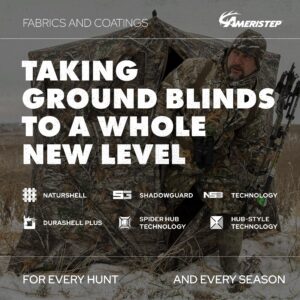 Ameristep Caretaker Kick Out Pop-Up Ground Blind, Premium Hunting Blind, Realtree Edge Camo, One Size