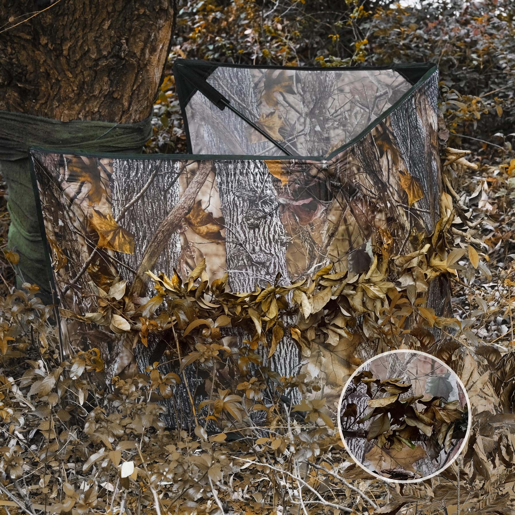 WTVIDAS Pop Up Ground Blind,Portable Hunting Blind for Duck Turkey,Ground Blinds for Deer Hunting,Quick Setup Lightweight Three-Panel Hunting Camouflage Accessory