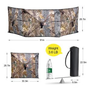 WTVIDAS Pop Up Ground Blind,Portable Hunting Blind for Duck Turkey,Ground Blinds for Deer Hunting,Quick Setup Lightweight Three-Panel Hunting Camouflage Accessory