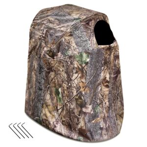 wtvidas hunting blinds ground with chair, camouflage hunting blind with see through window, 1-person pop up ground blind, portable hunting chair tent for deer turkey