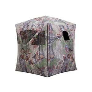 Barronett Blinds Radar™, Portable Hunting Blind, Pop-Up Hub Blind, Zipperless Windows, Lightweight, 2-Person, Bloodtrail Backwoods, 67” x 71” x 71”