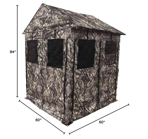 Deluxe Steel Frame True Timber® Camo 3 or 4 Person Hunting Ground Blind - (8) Shoot Through Mesh Windows and Anchoring System Included