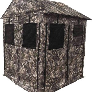 Deluxe Steel Frame True Timber® Camo 3 or 4 Person Hunting Ground Blind - (8) Shoot Through Mesh Windows and Anchoring System Included