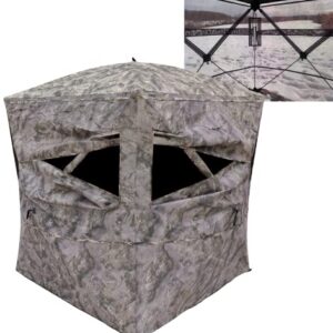 Muddy Outdoors Prevue 4-Person Heavy-Duty Camo Hunting Ground Blind, Mossy Oak Elements Terra (PVB4)