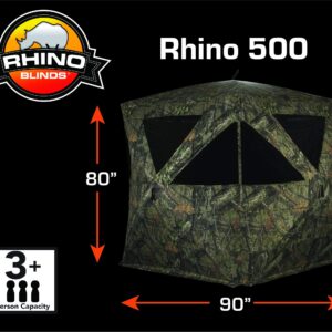 RHINO Blinds R500-MOC 3-4 Person Hunting Ground Blind, Breakup Country