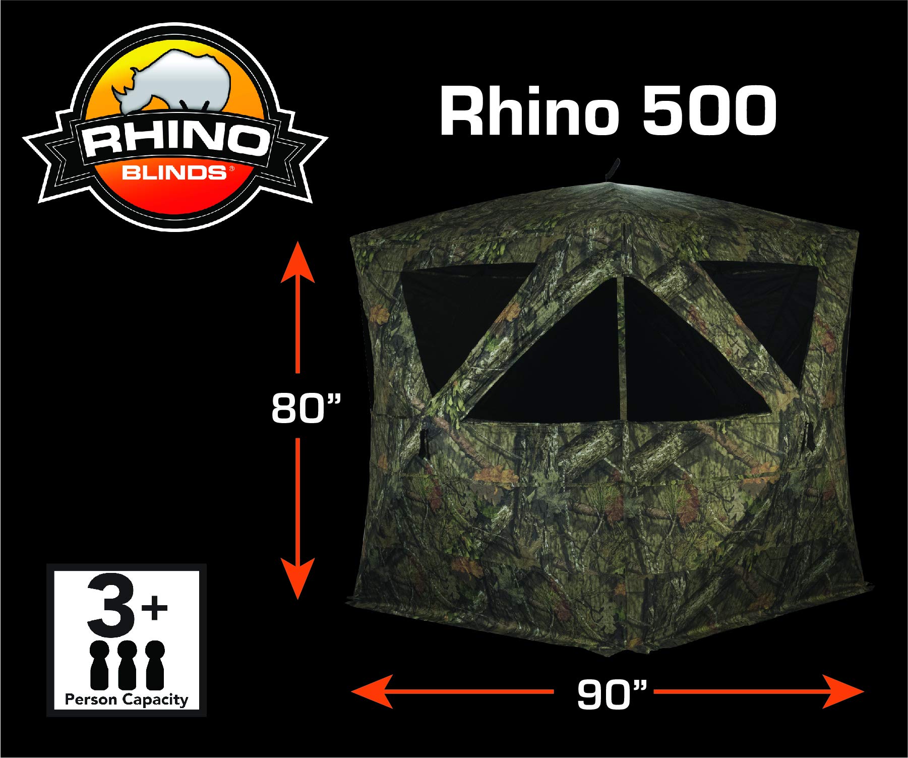 RHINO Blinds R500-MOC 3-4 Person Hunting Ground Blind, Breakup Country