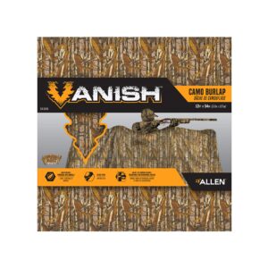 Allen Company Vanish Camo Burlap, Glare Free Hunting Blind Material, 12 ft L x 54 in W, Natural Grain Belt Camo, one Size