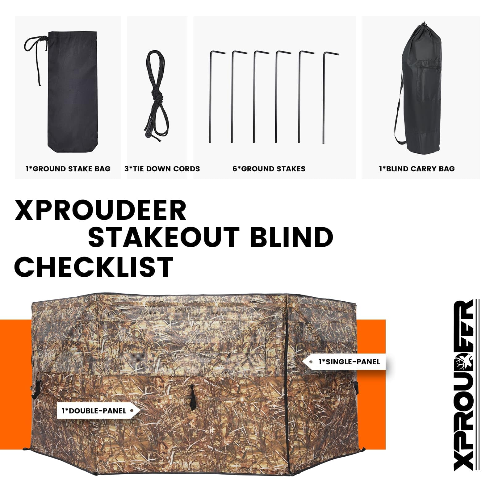 XProudeer Hunting Blind See Through Ground Blinds,Removable Portable Deer Panel Blinds,Hunting Blinds Ground for Deer Duck Turkey Hunting