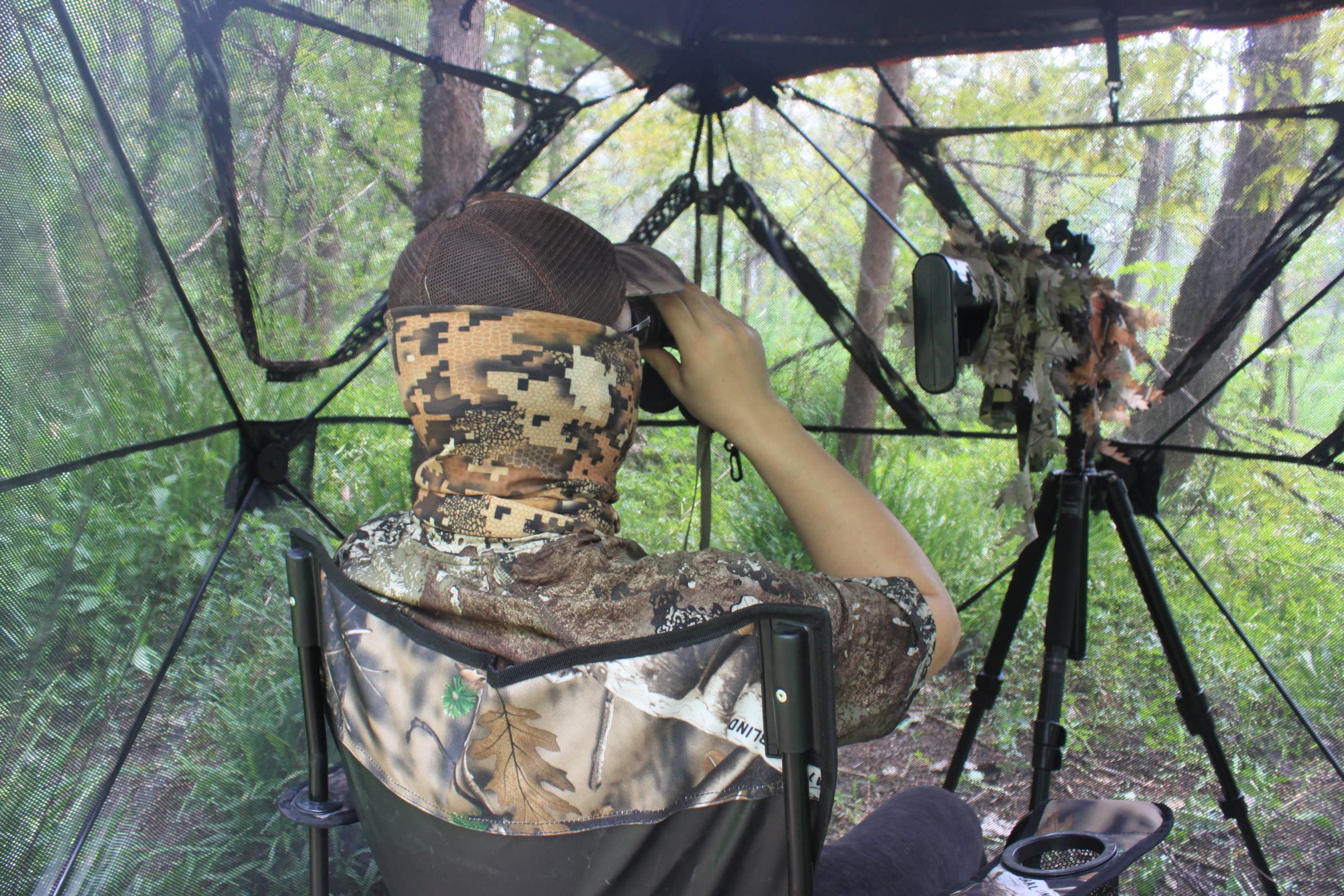 AUSCAMOTEK One Way See Through Camouflage Mesh Camo Netting Material for Hunting Ground Blind 5X6.5FT