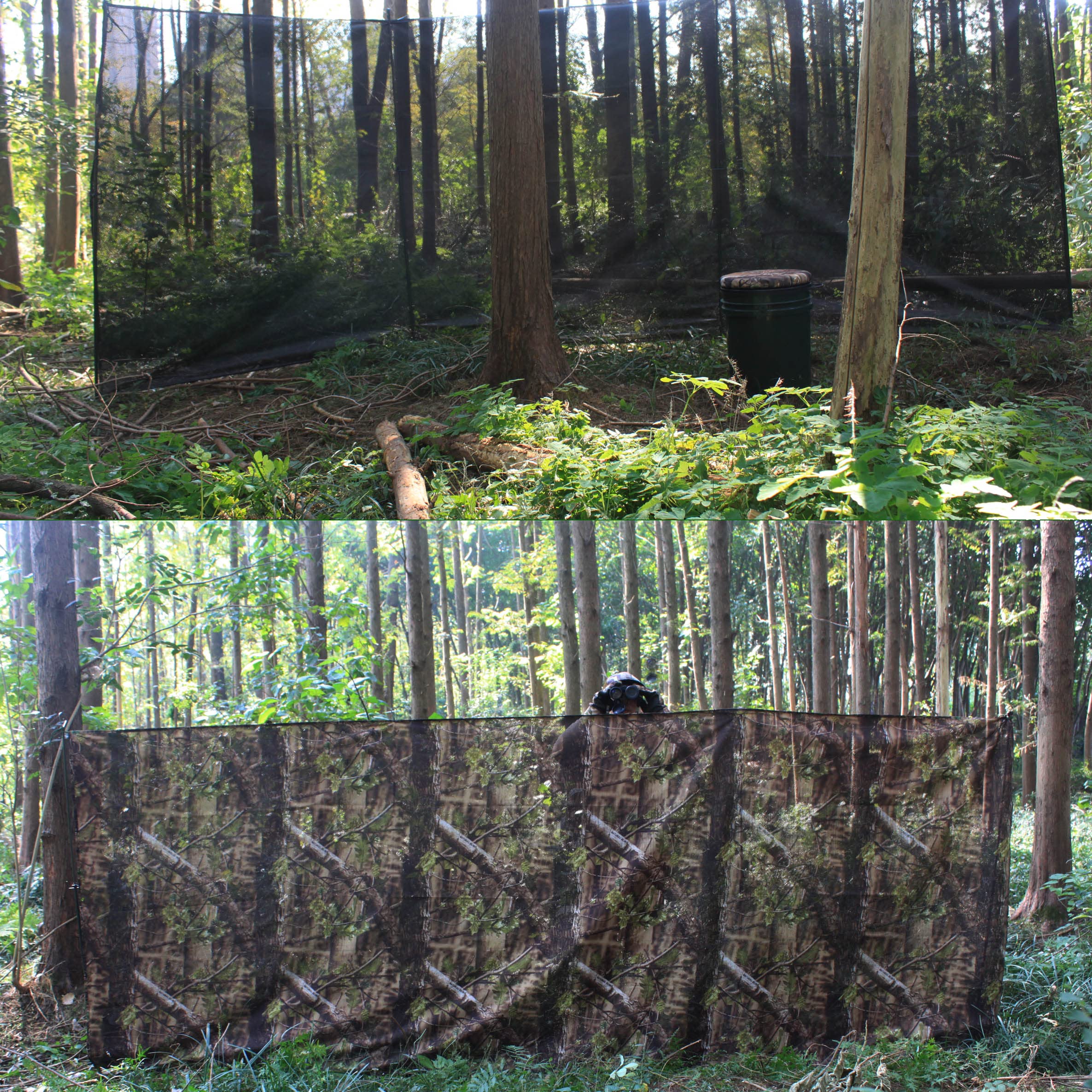 AUSCAMOTEK One Way See Through Camouflage Mesh Camo Netting Material for Hunting Ground Blind 5X6.5FT