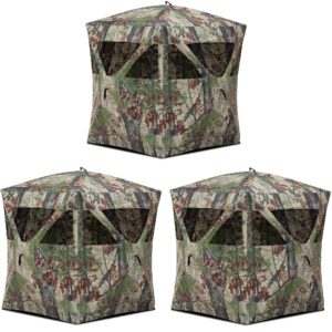 barronett blinds backwoods camo lightweight pop up hunting ground blind (3 pack)