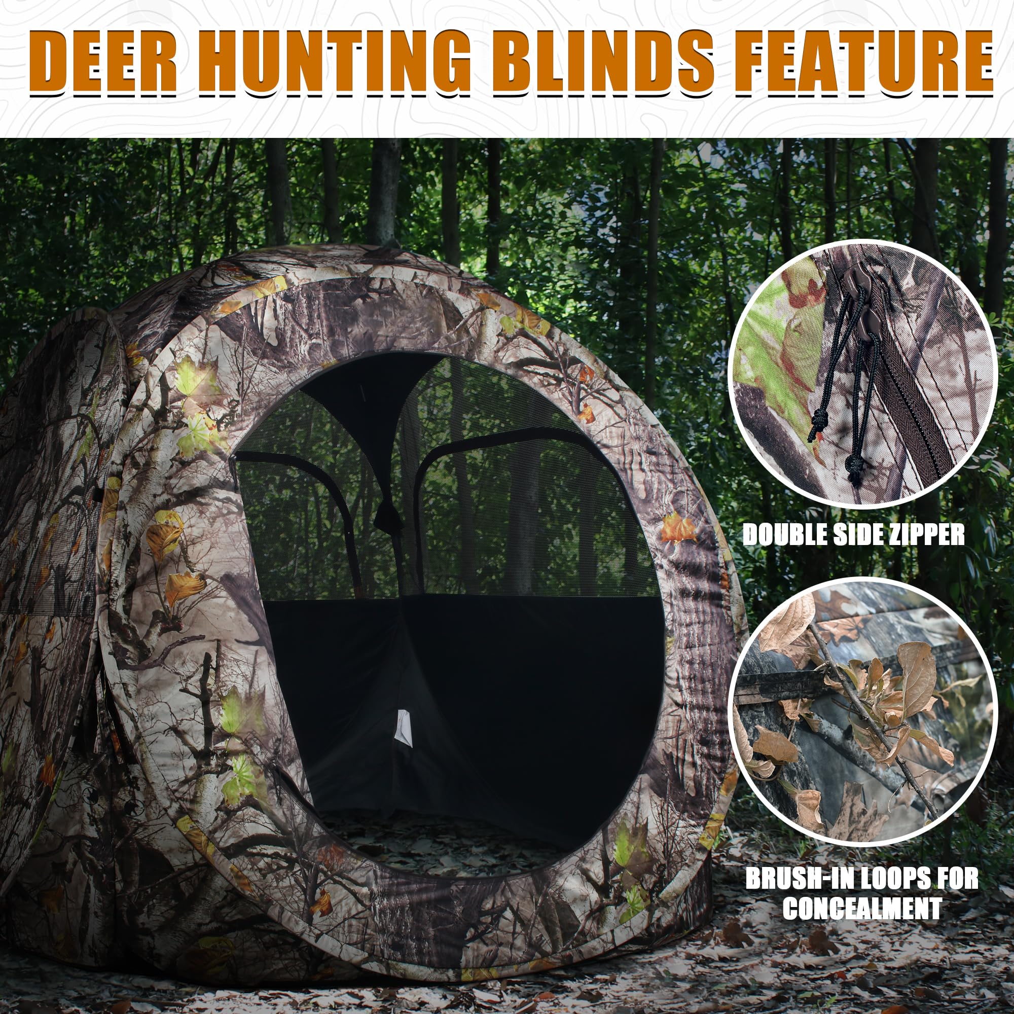 Hunting Blinds and Silent Hunting Clothes for Men Fleece Lining, Safety Strap Compatible