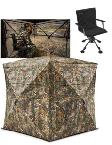 tidewe hunting blind see through with carrying bag & hunting chair with seat cover