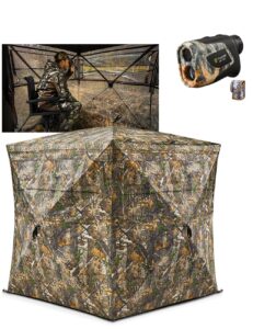 tidewe hunting blind see through with carrying bag & hunting rangefinder with rechargeable battery 700y