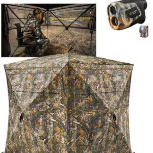 TIDEWE Hunting Blind See Through with Carrying Bag & Hunting Rangefinder with Rechargeable Battery 700Y