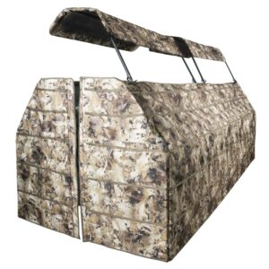 lucky duck 4 man blind with flip top - optifade marsh camo