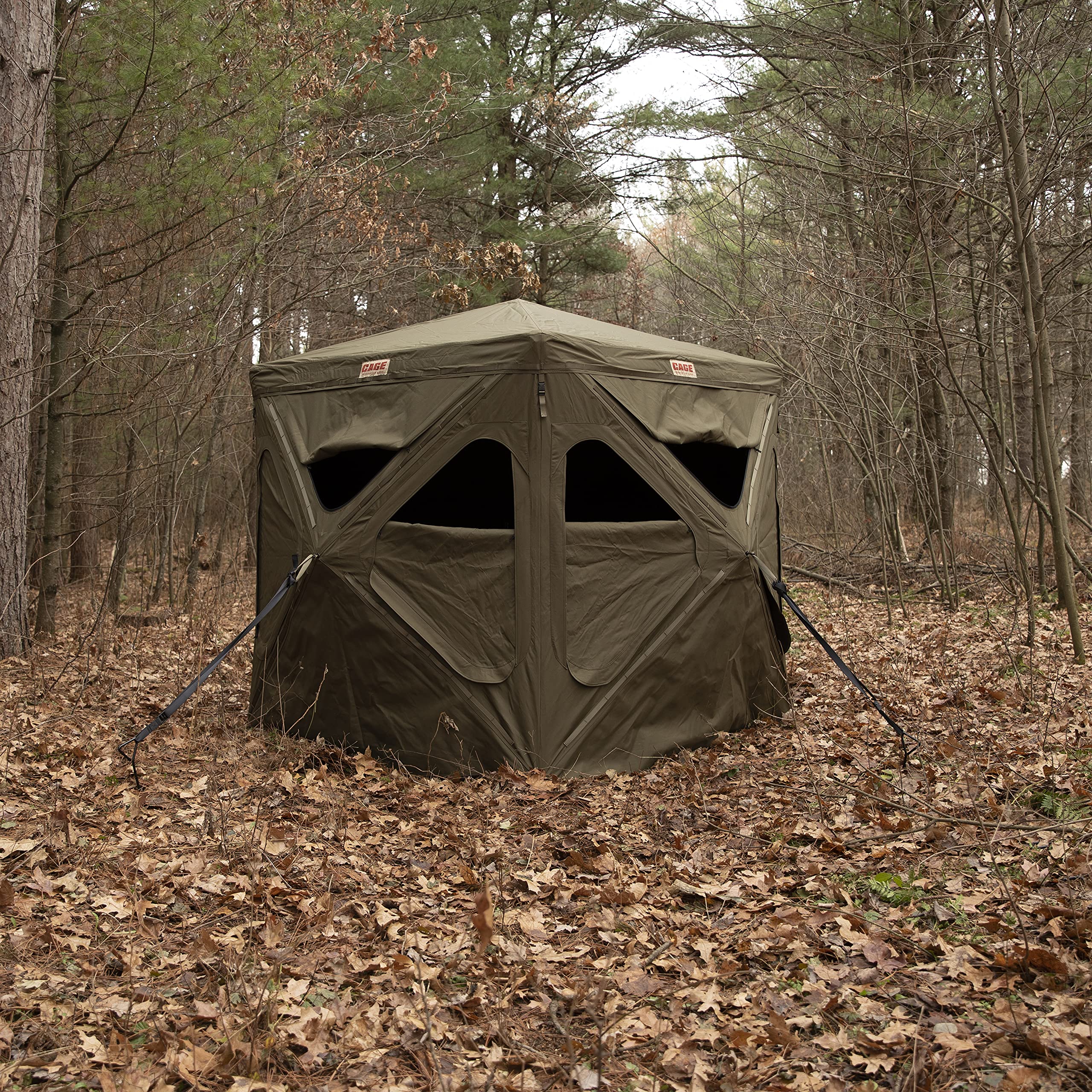 CAGE™ Permanent Hub Blinds, R30 Permanent Hub Blind, Hunting Blind, Durable, Rigid Framework, Pop-Up Hub System, Withstand™ All-Weather Fabric, 3-Person, 76" x 66" x 66", CBR30T