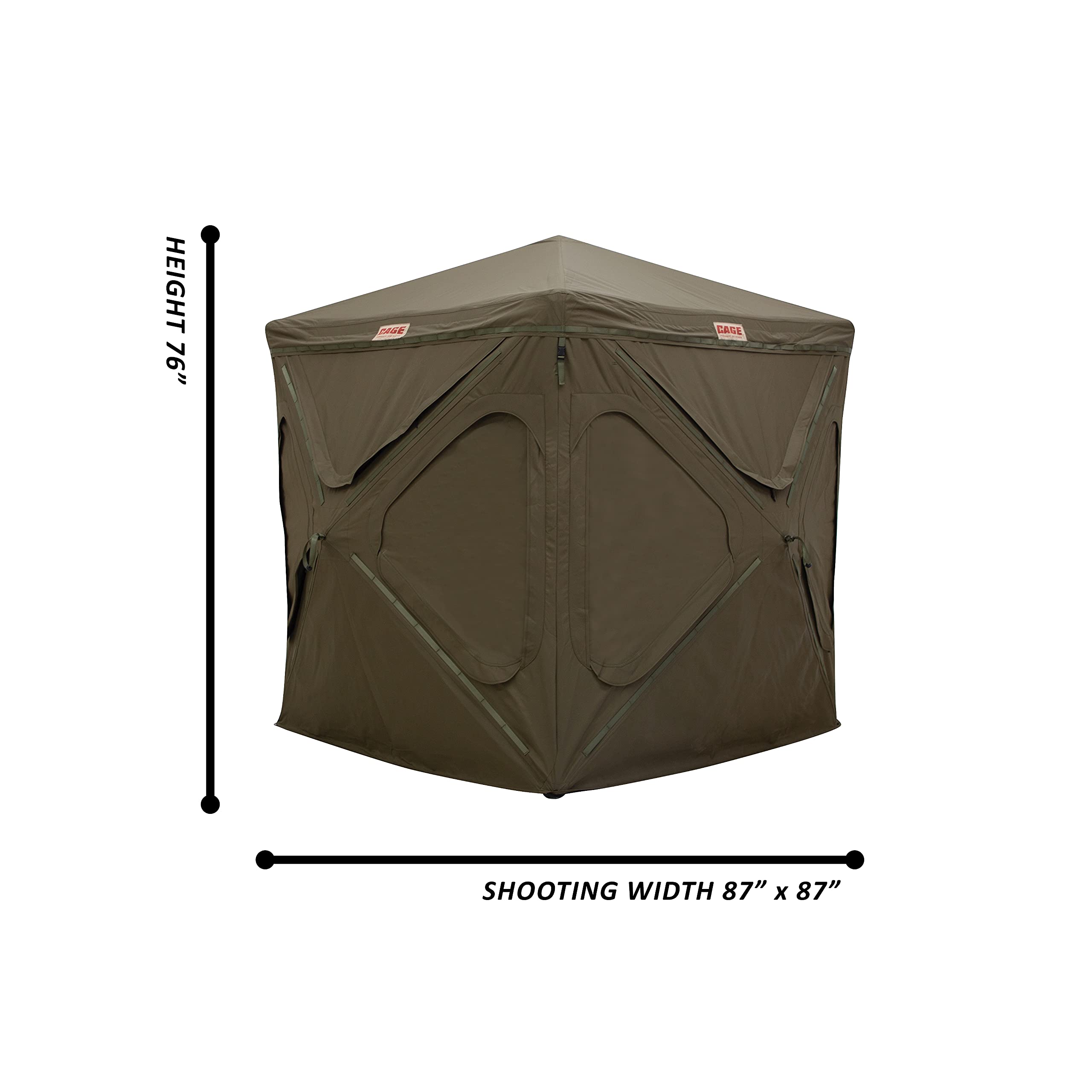 CAGE™ Permanent Hub Blinds, R30 Permanent Hub Blind, Hunting Blind, Durable, Rigid Framework, Pop-Up Hub System, Withstand™ All-Weather Fabric, 3-Person, 76" x 66" x 66", CBR30T