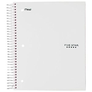 Five Star Spiral Notebooks, 5 Subject, Wide Ruled Paper, 200 Sheets, 10-1/2" x 8", Assorted Colors, 6 Pack (38417)