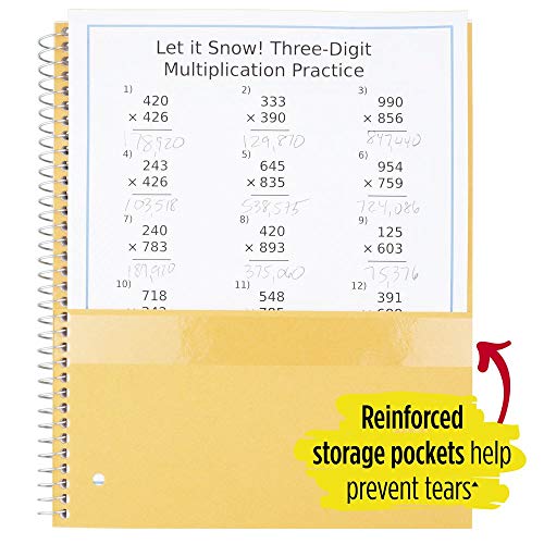 Five Star Spiral Notebooks, 5 Subject, Wide Ruled Paper, 200 Sheets, 10-1/2" x 8", Assorted Colors, 6 Pack (38417)