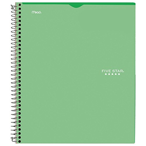 Five Star Interactive Notetaking Spiral Notebooks, 3 Pack, 1 Subject, College Ruled Paper, 11" x 8-1/2", 100 Sheets, Customizable Cover, Black, Green, Purple (820041-ECM)