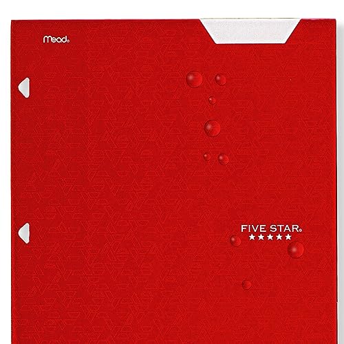 Five Star 4 Pocket Folders, 6 Pack, Paper Folders, Fits 3-Ring Binders, Holds 8-1/2" x 11" Paper, Writable Label, Tidewater Blue, Harvest Yellow, Amethyst Purple, Forest Green, Fire Red, Black (38056)