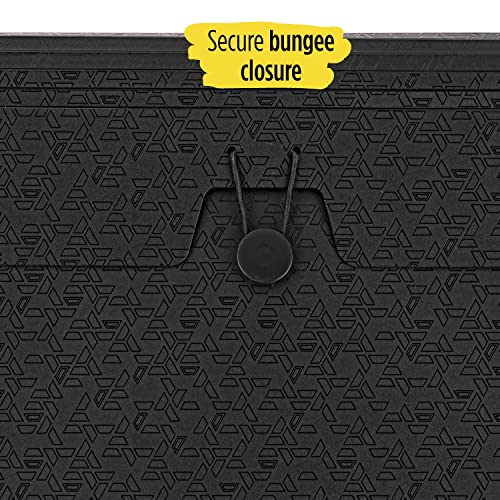 Five Star 6 Pocket Expanding File Organizer, Plastic Expandable File Folders with Pockets and Tab Inserts, Holds 11" x 8-1/2", Bungee Closure, Black (72391)