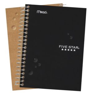 Five Star Personal Spiral Notebook, 1 Subject, College Ruled Paper, 7" x 4-3/8", Small Size, 100 Sheets, Black (73969)