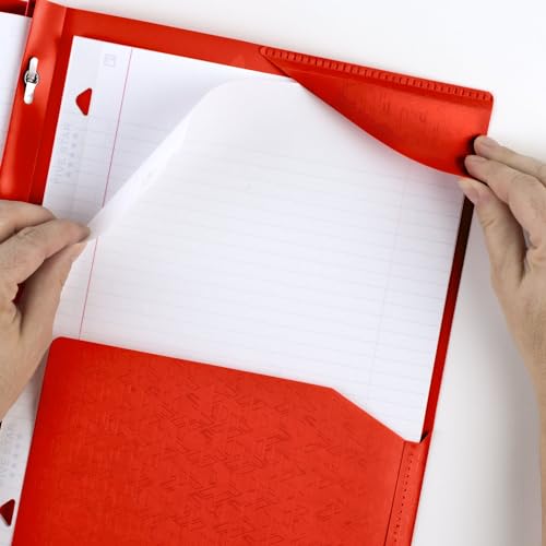 Five Star 2 Pocket Folder, Stay-Put Folder, Plastic Colored Folders with Pockets & Prong Fasteners for 3-Ring Binders, 8-1/2” x 11", Fire Red (72109)