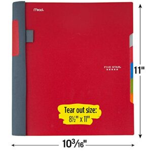 Five Star Advance Spiral Notebook, 5 Subject, College Ruled Paper, 200 Sheets, 11" x 8-1/2, Color Selected For You (06326)