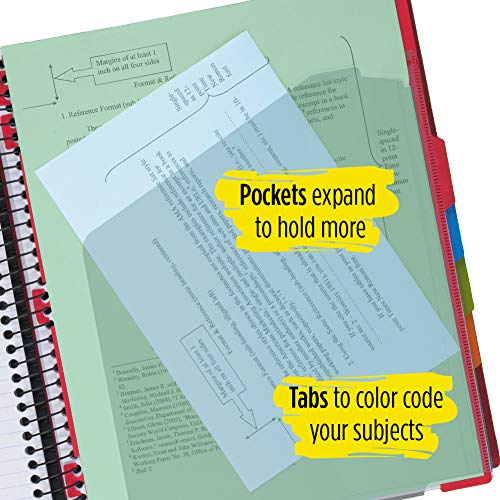 Five Star Advance Spiral Notebook, 5 Subject, College Ruled Paper, 200 Sheets, 11" x 8-1/2, Color Selected For You (06326)