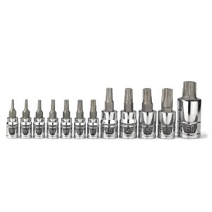 Neiko 10085A Tamperproof Torx Plus Bit Socket Set | 12 Piece | 8 IPR - 60 IPR | 5 Point Star | Cr-V and S2 Steel | High Impact ABS Blow Molded Case