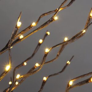 Lightshare Set of 3 Star Light Trees, Including 3 feet, 5 feet, and 6 feet, Warm White, Brown Branch