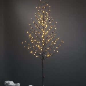 Lightshare Set of 3 Star Light Trees, Including 3 feet, 5 feet, and 6 feet, Warm White, Brown Branch