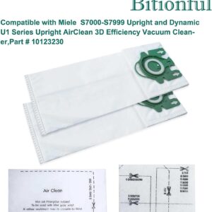 5-Star Compatible S7000-S7999 Upright and Dynamic U1 Series Upright AirClean 3D Efficiency Foil Seals 8 Packs Type U Vacuum Cleaner Bags, Include 1 Pre-Motor and 1 Post-Motor Filters.